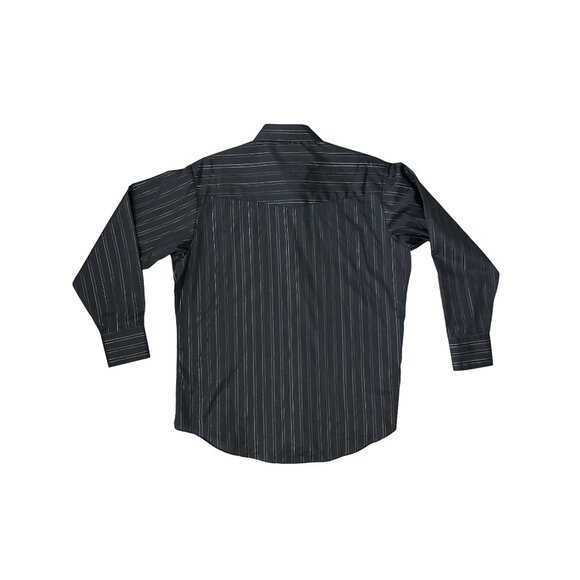 ELY CATTLEMAN LONG SLEEVE STRIPE WESTERN SNAP SHIRT Black Gold Blue Shimmer XL - Picture 4 of 7